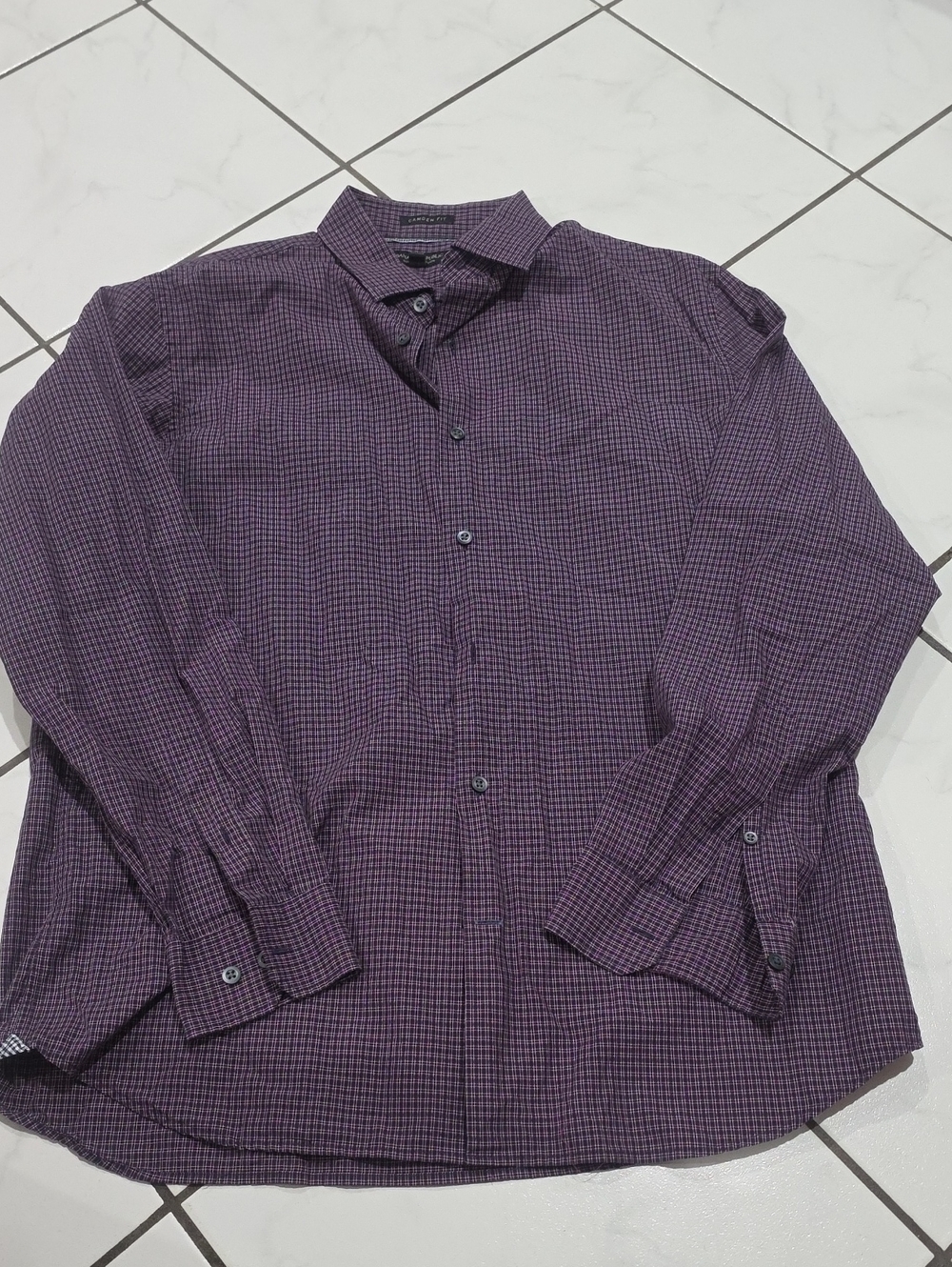 Banana Republic Purple Check Dress Shirt